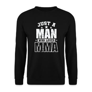 Juste un homme qui aime les arts martiaux mixtes MMA - Sweat-shirt Unisexe - noir - Devant - Alina (178cm) & Michal (187cm)
