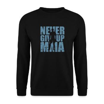 N’abandonnez jamais dans les arts martiaux mixtes MMA - Sweat-shirt Unisexe - noir - Devant - Alina (178cm) & Michal (187cm)