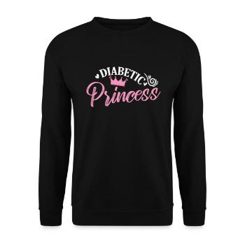 Princesse diabétique fille fille - Sweat-shirt Unisexe - noir - Devant - Alina (178cm) & Michal (187cm)