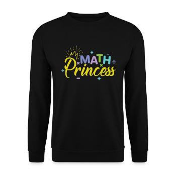 Math Princess Genius Girl Smart Child - Unisex Sweatshirt - black - Front - Alina (178cm) & Michal (187cm)