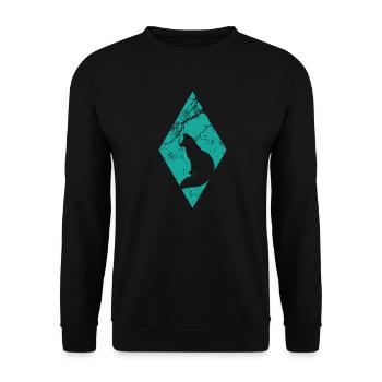 Fox under a tree Wilderness animal - Unisex Sweatshirt - black - Front - Alina (178cm) & Michal (187cm)
