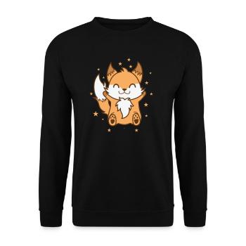 Fuchs is happy Zoo Tier Natur Umwelt - Unisex Sweatshirt - black - Front - Alina (178cm) & Michal (187cm)