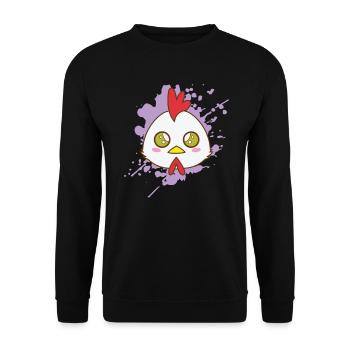 Poulet Coq dans le style Kawaii Animal Japan - Sweat-shirt Unisexe - noir - Devant - Alina (178cm) & Michal (187cm)