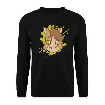 Horse Pony in Japanese kawaii style animal - Unisex Sweatshirt - black - Front - Alina (178cm) & Michal (187cm)