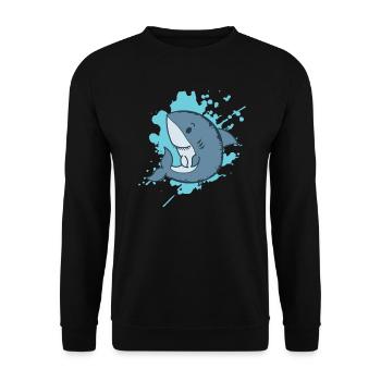 Requin dans un animal japonais de style kawaii - Sweat-shirt Unisexe - noir - Devant - Alina (178cm) & Michal (187cm)