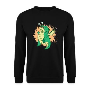 Un dragon mignon souffle des contes de fées de créatures mythiques - Sweat-shirt Unisexe - noir - Devant - Alina (178cm) & Michal (187cm)
