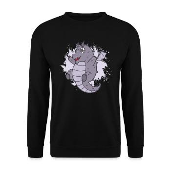 Dragon Kawaii mignon animal fantastique - Sweat-shirt Unisexe - noir - Devant - Alina (178cm) & Michal (187cm)