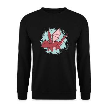 Dragon vole mignon animal fantastique - Sweat-shirt Unisexe - noir - Devant - Alina (178cm) & Michal (187cm)