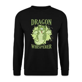 Dragon Whisperer Fantasie Tier Drache - Unisex Pullover - Schwarz - Vorne - Alina (178cm) & Michal (187cm)