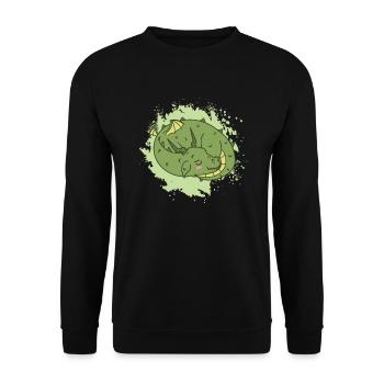Dragon dort mignon animal fantastique - Sweat-shirt Unisexe - noir - Devant - Alina (178cm) & Michal (187cm)