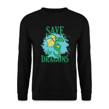 Sauvez les dragons Dragon Animal Dragon Créatures mythiques - Sweat-shirt Unisexe - noir - Devant - Alina (178cm) & Michal (187cm)