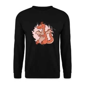 Baby dragon sits cute fantasy animal - Unisex Sweatshirt - black - Front - Alina (178cm) & Michal (187cm)