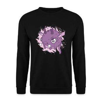 Fat kawaii dragon est aigre - Sweat-shirt Unisexe - noir - Devant - Alina (178cm) & Michal (187cm)