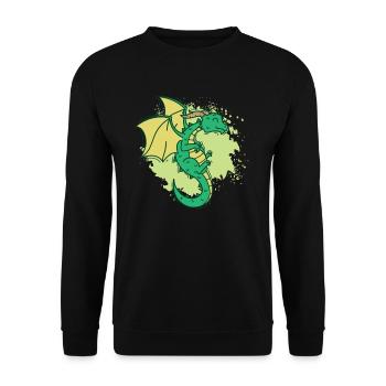 Dragon cool avec cornes drôle d’animal - Sweat-shirt Unisexe - noir - Devant - Alina (178cm) & Michal (187cm)