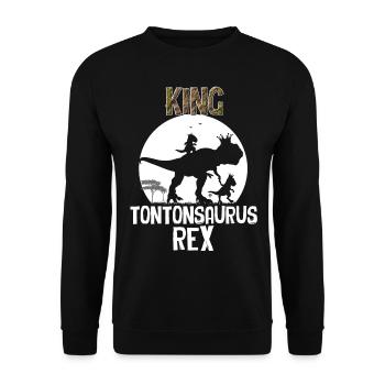 Tontonsaurus Humour Tonton Idée Cadeau Homme - Sweat-shirt Unisexe - noir - Devant - Alina (178cm) & Michal (187cm)