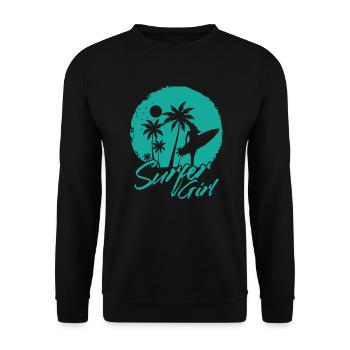 Surfer Girl Surfing Water Sports Wind - Unisex Sweatshirt - black - Front - Alina (178cm) & Michal (187cm)