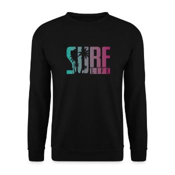 Surf Life Surfing Water Sports Wind - Unisex Sweatshirt - black - Front - Alina (178cm) & Michal (187cm)