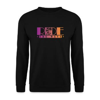 Ride the Wave surfing Water Sports Wind - Unisex Sweatshirt - black - Front - Alina (178cm) & Michal (187cm)