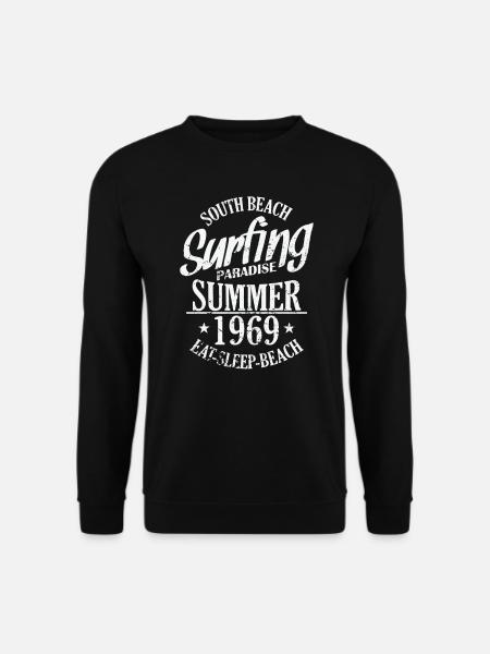 South Beach Surfing Paradise Summer 1969 Surf - Unisex Pullover - Schwarz