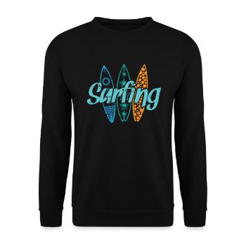Surfing Water Sports Surfing Wind - Unisex Sweatshirt - black - Front - Alina (178cm) & Michal (187cm)