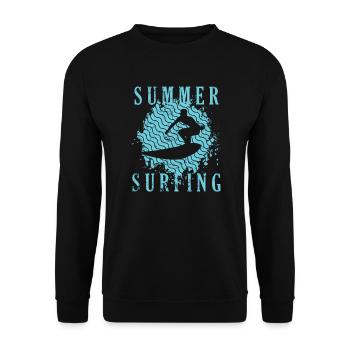 Summer Surfing Surfing Water Sports - Unisex Sweatshirt - black - Front - Alina (178cm) & Michal (187cm)