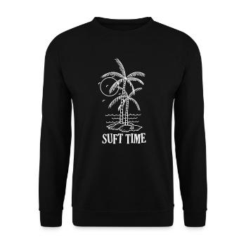 Surf Time Surfing Wind Water Sports - Unisex Sweatshirt - black - Front - Alina (178cm) & Michal (187cm)