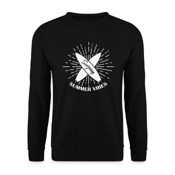Surfing Summer Vibes Wind Wellenreiten - Unisex Sweatshirt - black - Front - Alina (178cm) & Michal (187cm)