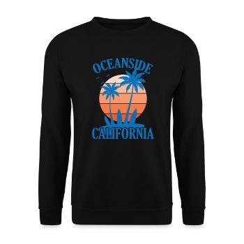 Oceanside California Surfing - Unisex Sweatshirt - black - Front - Alina (178cm) & Michal (187cm)