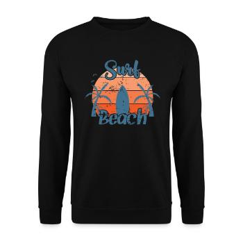 Surf Beach Surfing Water Sports Wind - Unisex Sweatshirt - black - Front - Alina (178cm) & Michal (187cm)
