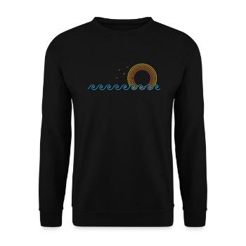 Waves and sun for surfing Surfing - Unisex Sweatshirt - black - Front - Alina (178cm) & Michal (187cm)
