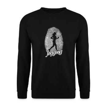 Le jogging comme empreinte digitale Fitness Running - Sweat-shirt Unisexe - noir - Devant - Alina (178cm) & Michal (187cm)