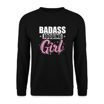 Badass Jogging Girl Fitness Sport Running - Sweat-shirt Unisexe - noir - Devant - Alina (178cm) & Michal (187cm)