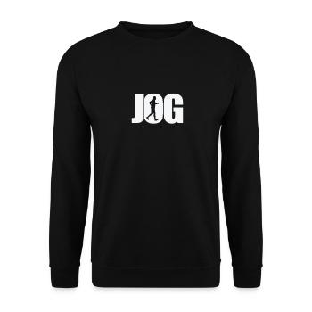 Jog Jogging Fitness Sports Running - Unisex Sweatshirt - black - Front - Alina (178cm) & Michal (187cm)