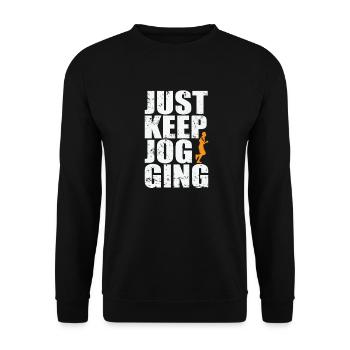 Just Keep Jogging Fitness Sport Running - Unisex Sweatshirt - black - Front - Alina (178cm) & Michal (187cm)