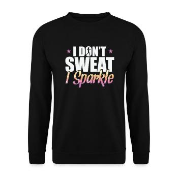 I don't sweat I Sparkle Jogging Sport Running - Unisex Sweatshirt - black - Front - Alina (178cm) & Michal (187cm)