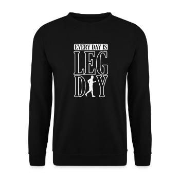 Tous les jours est Leg Day Jogging Running Fitness - Sweat-shirt Unisexe - noir - Devant - Alina (178cm) & Michal (187cm)