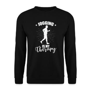 Le jogging est ma thérapie Fitness Sport Running - Sweat-shirt Unisexe - noir - Devant - Alina (178cm) & Michal (187cm)