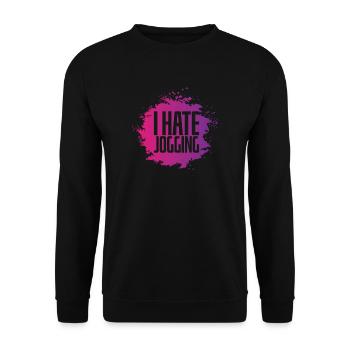 Je déteste faire du jogging fitness sports course - Sweat-shirt Unisexe - noir - Devant - Alina (178cm) & Michal (187cm)