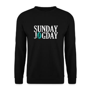 Dimanche Jogday Jogging Fitness Sports Running - Sweat-shirt Unisexe - noir - Devant - Alina (178cm) & Michal (187cm)