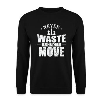 Ne gaspillez jamais un seul coup Casse-tête d’échecs - Sweat-shirt Unisexe - noir - Devant - Alina (178cm) & Michal (187cm)