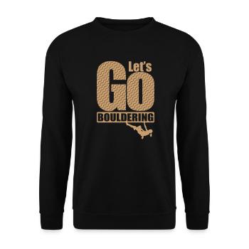 Let’s go Bouldering Hobby Klettern Ausdauer - Unisex Pullover - Schwarz - Vorne - Alina (178cm) & Michal (187cm)