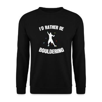 I'd rather be bouldering climbing hobby - Unisex Sweatshirt - black - Front - Alina (178cm) & Michal (187cm)