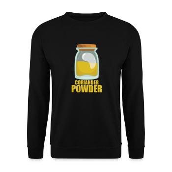 Coriander Powder Gewürz Geschmack Kochen - Unisex Pullover - Schwarz - Vorne - Alina (178cm) & Michal (187cm)