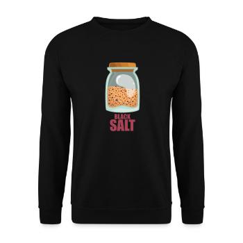 Black Salt Gewürz Geschmack Essen Kochen - Unisex Pullover - Schwarz - Vorne - Alina (178cm) & Michal (187cm)