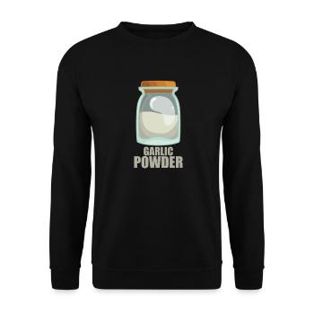 Garlic Powder Gewürz Geschmack Essen Kochen - Unisex Pullover - Schwarz - Vorne - Alina (178cm) & Michal (187cm)