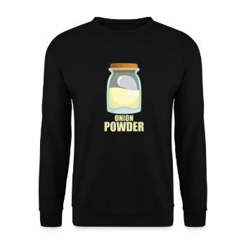 Onion Powder Gewürz Geschmack Essen Kochen - Unisex Pullover - Schwarz - Vorne - Alina (178cm) & Michal (187cm)