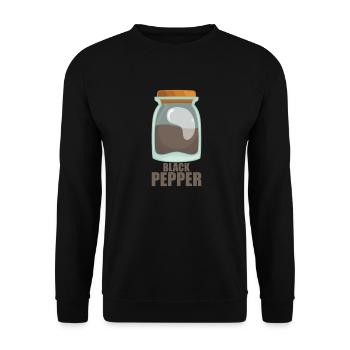 Black Pepper Gewürz Geschmack Essen Kochen - Unisex Pullover - Schwarz - Vorne - Alina (178cm) & Michal (187cm)
