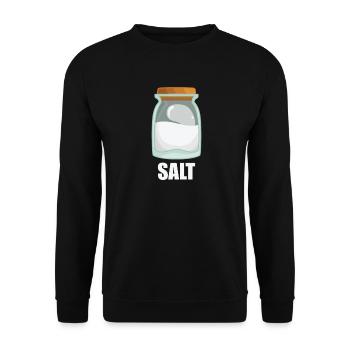 Salt Gewürz Geschmack Essen Kochen - Unisex Pullover - Schwarz - Vorne - Alina (178cm) & Michal (187cm)