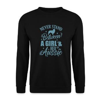Never Stand between a Girl and her Aussie Dog - Unisex Sweatshirt - black - Front - Alina (178cm) & Michal (187cm)