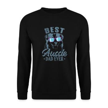 Best Aussie Dad Ever Australian Shepherd - Unisex Sweatshirt - black - Front - Alina (178cm) & Michal (187cm)